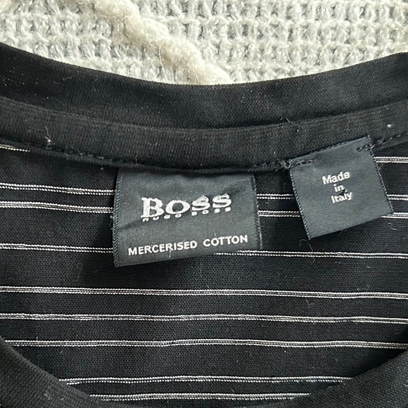 BOSS Hugo Boss Men’s 100% Cotton Black/White striped shirt. XL - Picture 4 of 11
